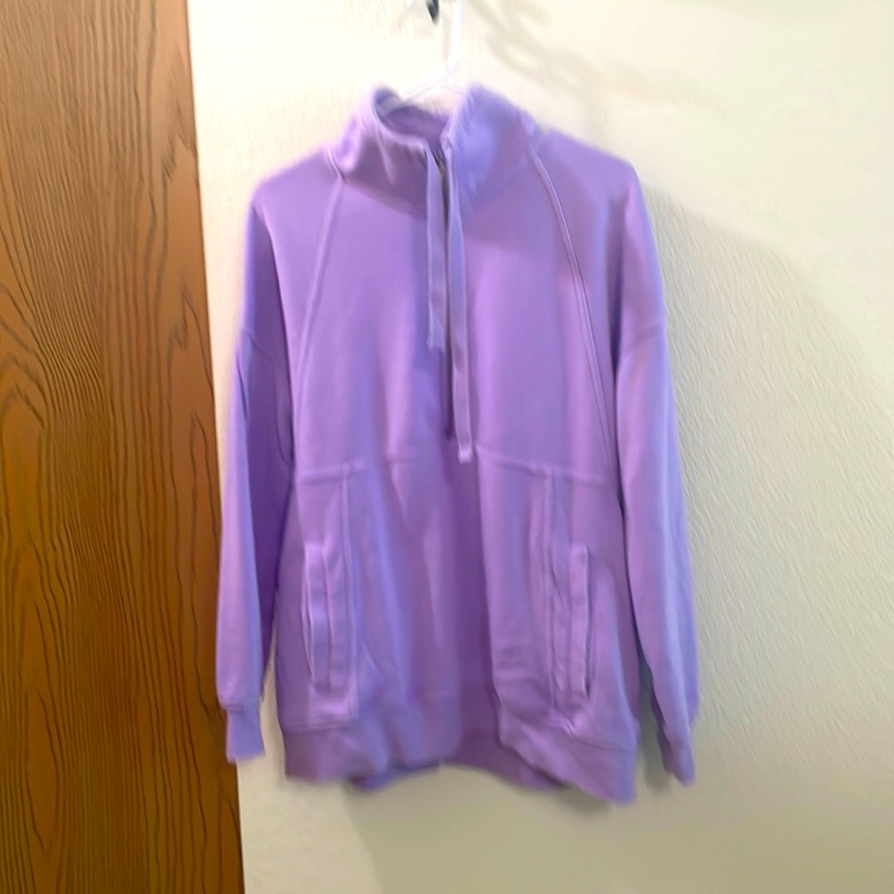 tangerine half zip purple sweatshirt L